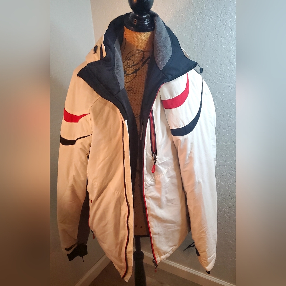 Crane Men's White and Red Ski/snow Boarding Jacket